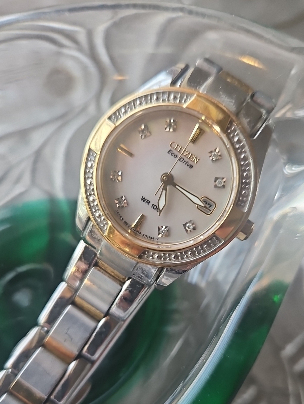 Citizen Two-Tone Silver and Gold Women’s Crystal Accent Watch